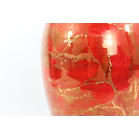 Bruce Fairman Shoulder Vase Red Gold Glaze, Signed 2005 Studio Pottery - Picture 7 of 11